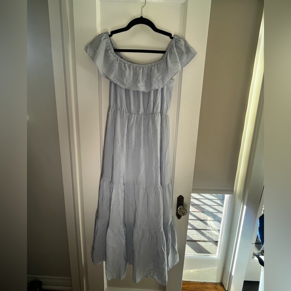 Club Monaco off shoulder ruffle midi dress - Picture 2 of 4